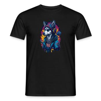Husky Hund Hunde Cool Huskies - Männer T-Shirt - Schwarz - Vorne - AI Model Male 178 light (178cm)