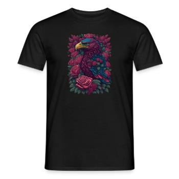 Adler Umgeben mit Rosen Cool - Männer T-Shirt - Schwarz - Vorne - AI Model Male 178 light (178cm)