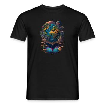 Planet Erde Welt Planeten Abstrakt - Männer T-Shirt - Schwarz - Vorne - AI Model Male 178 light (178cm)