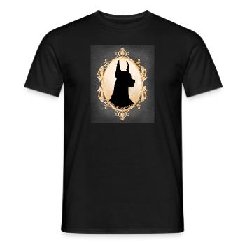 Doberman in a frame - Men's T-Shirt - black - Front - AI Model Male 178 light (178cm)