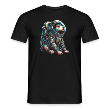 Chien astronaute - T-shirt homme - noir - Devant - AI Model Male 178 light (178cm)