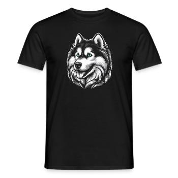 Siberian husky - T-shirt homme - noir - Devant - AI Model Male 178 light (178cm)