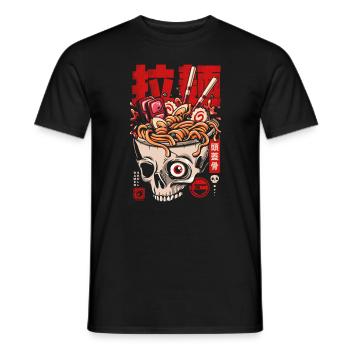 Japanische Totenkopf-Ramen-Nudeln - Männer T-Shirt - Schwarz - Vorne - AI Model Male 178 light (178cm)