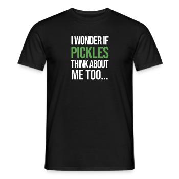 I Wonder If PICKLES Think About Me Too... - Men's T-Shirt - black - Front - AI Model Male 178 light (178cm)