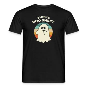 C’est Boo Sheet Ghost Retro Halloween - T-shirt homme - noir - Devant - AI Model Male 178 light (178cm)