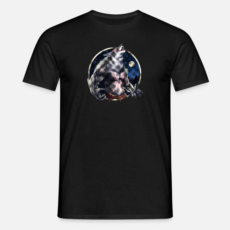 Heulender Werwolf - Männer T-Shirt - Schwarz