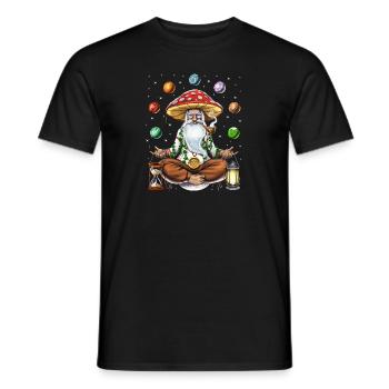 Psychedelic Mushroom Meditation - Men's T-Shirt - black - Front - AI Model Male 178 light (178cm)