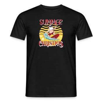 Summer Christmas Surfing Weihnachtsmann - Männer T-Shirt - Schwarz - Vorne - AI Model Male 178 light (178cm)