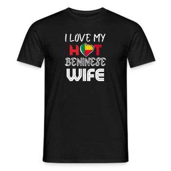 C’est drôle que j’aime mon mari béninois chaud - T-shirt homme - noir - Devant - AI Model Male 178 light (178cm)