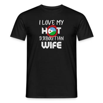 Funny I Love My Hot Djiboutian Wife Husband - Männer T-Shirt - Schwarz - Vorne - AI Model Male 178 light (178cm)