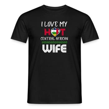 Funny I Love My Hot Central African Wife Husband - Männer T-Shirt - Schwarz - Vorne - AI Model Male 178 light (178cm)