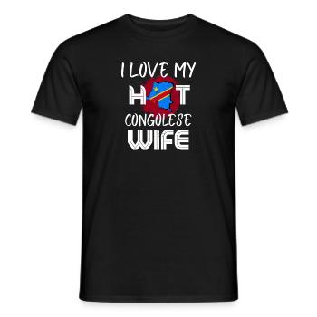 Funny I Love My Hot Congolese Wife Husband - Männer T-Shirt - Schwarz - Vorne - AI Model Male 178 light (178cm)