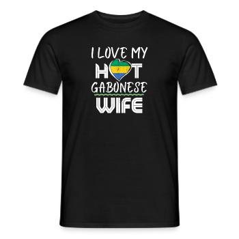 Funny I Love My Hot Gabonese Wife Husband - Männer T-Shirt - Schwarz - Vorne - AI Model Male 178 light (178cm)