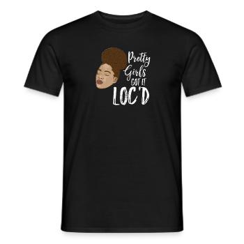 Les jolies filles ont les cheveux bouclés bouclés - T-shirt homme - noir - Devant - AI Model Male 178 light (178cm)