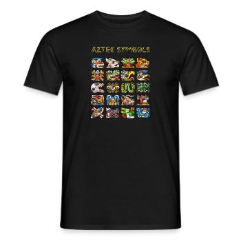 Aztec Symbols - Men's T-Shirt - black - Front - AI Model Male 178 light (178cm)