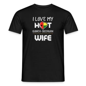 C’est drôle j’aime mon mari chaud de Guinée-Bisauan - T-shirt homme - noir - Devant - AI Model Male 178 light (178cm)