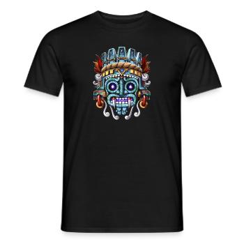 Aztec God Tlaloc - Men's T-Shirt - black - Front - AI Model Male 178 light (178cm)