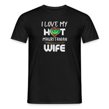 Funny I Love My Hot Mauritanian Wife Husband - Männer T-Shirt - Schwarz - Vorne - AI Model Male 178 light (178cm)