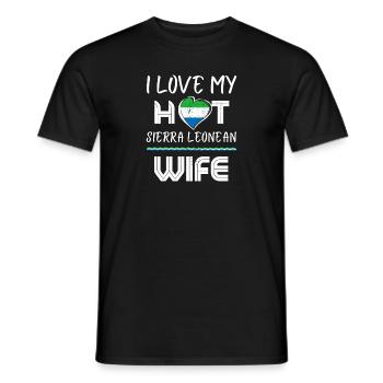 Funny I Love My Hot Sierra Leonean Wife Husband - Men's T-Shirt - black - Front - AI Model Male 178 light (178cm)
