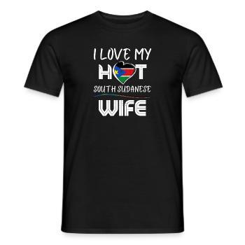 Funny I Love My Hot South Soudanese Wife Husband - Men's T-Shirt - black - Front - AI Model Male 178 light (178cm)