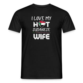 Funny I Love My Hot Soudanese Wife Husband - Men's T-Shirt - black - Front - AI Model Male 178 light (178cm)