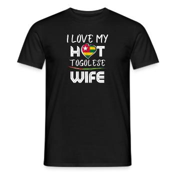 Funny I Love My Hot Togolese Wife Husband - Men's T-Shirt - black - Front - AI Model Male 178 light (178cm)