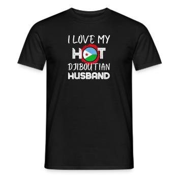 Funny Djiboutian Husband Proud Wife - Männer T-Shirt - Schwarz - Vorne - AI Model Male 178 light (178cm)