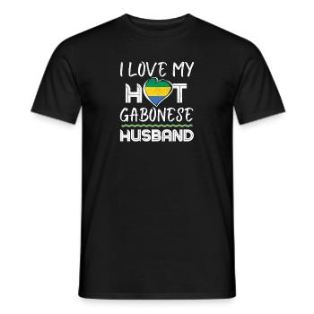 Funny Gabonese Husband Proud Wife - Männer T-Shirt - Schwarz - Vorne - AI Model Male 178 light (178cm)