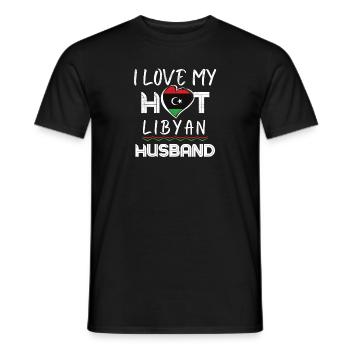 Funny Libyan Husband Proud Wife - Männer T-Shirt - Schwarz - Vorne - AI Model Male 178 light (178cm)