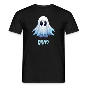 Boo - Scheuer Geist - Halloween - Männer T-Shirt - Schwarz - Vorne - AI Model Male 178 light (178cm)