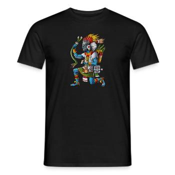 Ancient Aztec God Tlaloc - Men's T-Shirt - black - Front - AI Model Male 178 light (178cm)