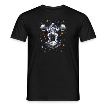 Astronauten-Fitness-Kniebeugen - Männer T-Shirt - Schwarz - Vorne - AI Model Male 178 light (178cm)