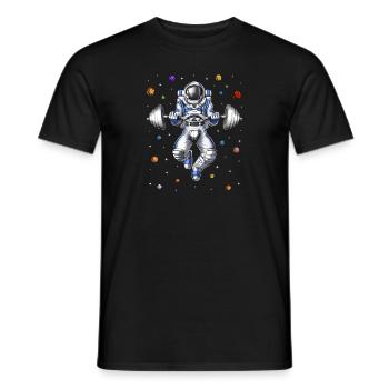 Astronauten-Fitness-Kniebeugen - Männer T-Shirt - Schwarz - Vorne - AI Model Male 178 light (178cm)
