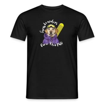 Snowboarders Carve Their Path Winter Sports Dog - Männer T-Shirt - Schwarz - Vorne - AI Model Male 178 light (178cm)