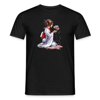 Fille de samouraï japonais - T-shirt homme - noir - Devant - AI Model Male 178 light (178cm)