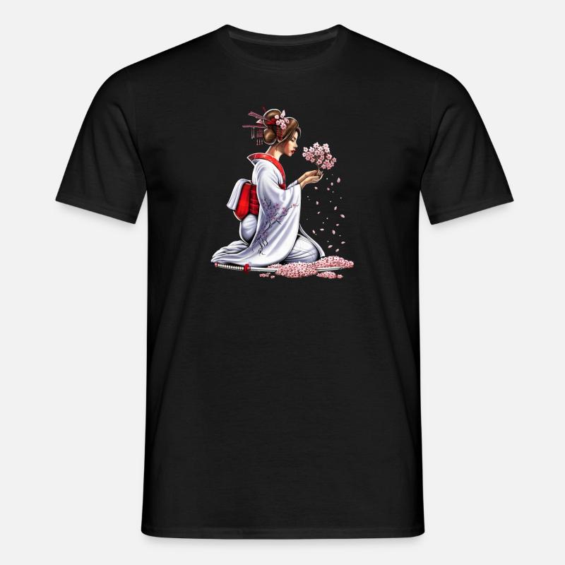 Japanisches Samurai-Mädchen - Männer T-Shirt - Schwarz