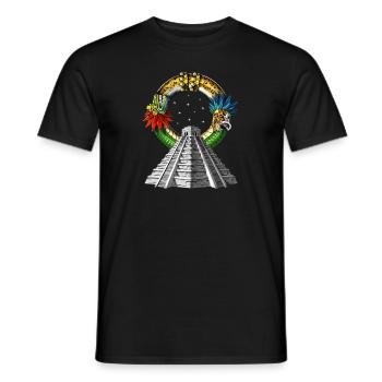 Ancient Aztec Pyramid - Men's T-Shirt - black - Front - AI Model Male 178 light (178cm)