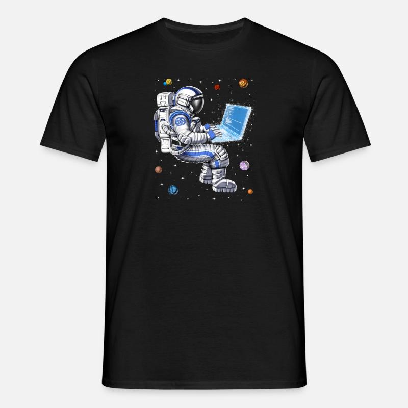 Space Astronaut Programmer - Men's T-Shirt - black