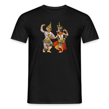 Cambodian Khmer Apsara Dance - Men's T-Shirt - black - Front - AI Model Male 178 light (178cm)