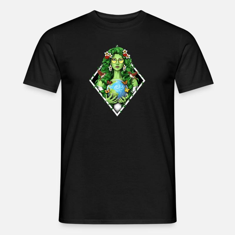 Gaia Mutter Erde Göttin - Männer T-Shirt - Schwarz