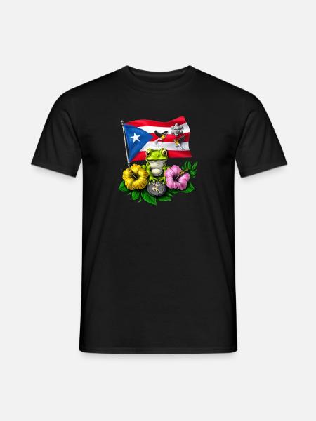 Puerto Rico Boricua Flag - Men's T-Shirt - black