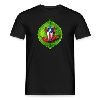Puerto Rico Flag Coqui Frog - Men's T-Shirt - black - Front - AI Model Male 178 light (178cm)