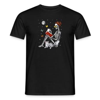 Skelett-Lesebuch - Männer T-Shirt - Schwarz - Vorne - AI Model Male 178 light (178cm)