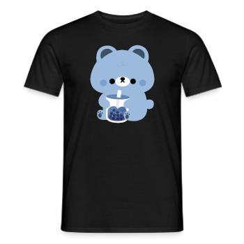 Blue Boba Bear - Men's T-Shirt - black - Front - AI Model Male 178 light (178cm)