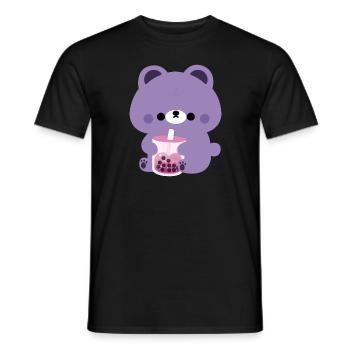 Ours boba violet - T-shirt homme - noir - Devant - AI Model Male 178 light (178cm)