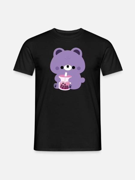 Violetti Boba-karhu - Miesten T-paita - musta