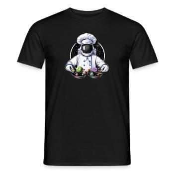 Weltraumastronaut Kochen - Männer T-Shirt - Schwarz - Vorne - AI Model Male 178 light (178cm)