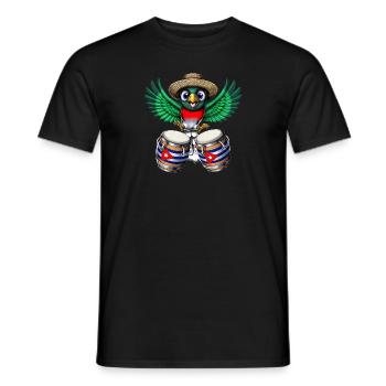 Cuba Trogon Bird Drum - Men's T-Shirt - black - Front - AI Model Male 178 light (178cm)