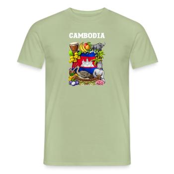 Cambodge - T-shirt homme - vert sauge - Devant - AI Model Male 178 light (178cm)