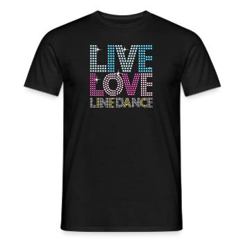 Line Dance Dancing Dancer Country Music Gift - Men's T-Shirt - black - Front - AI Model Male 178 light (178cm)